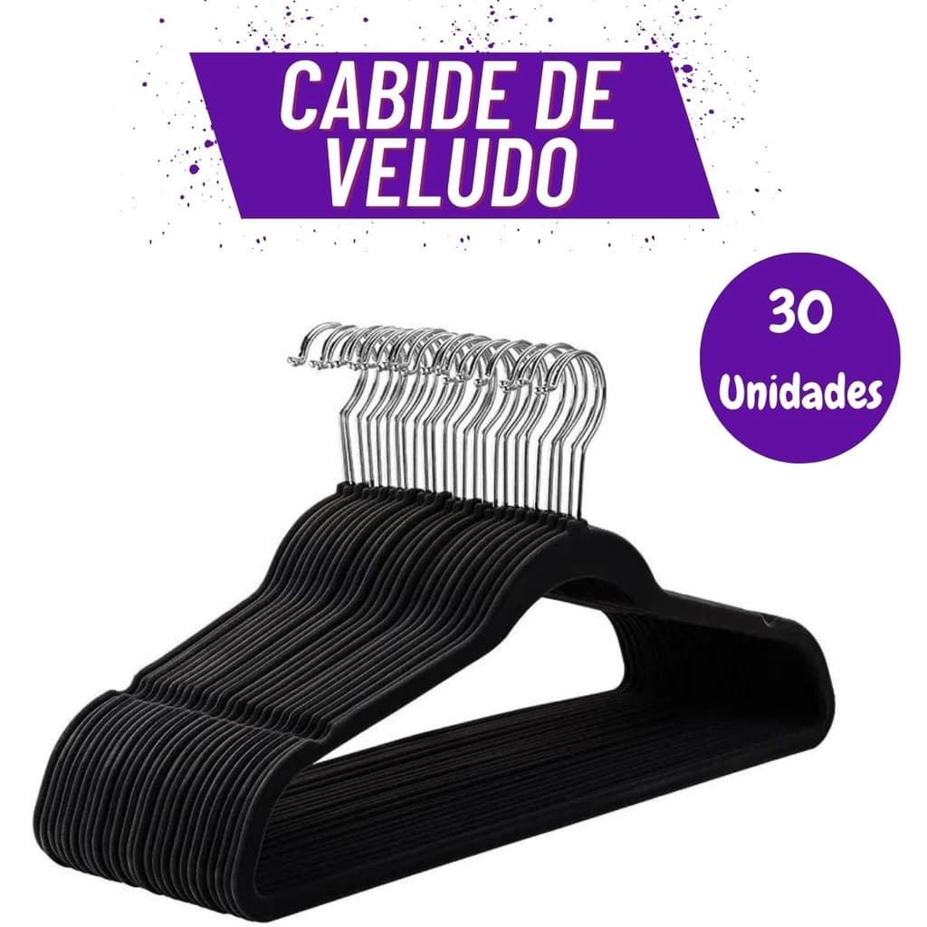 Kit 30 Cabides De Veludo Para Calças Multiuso portátil Para Saias Blusas Bermudas