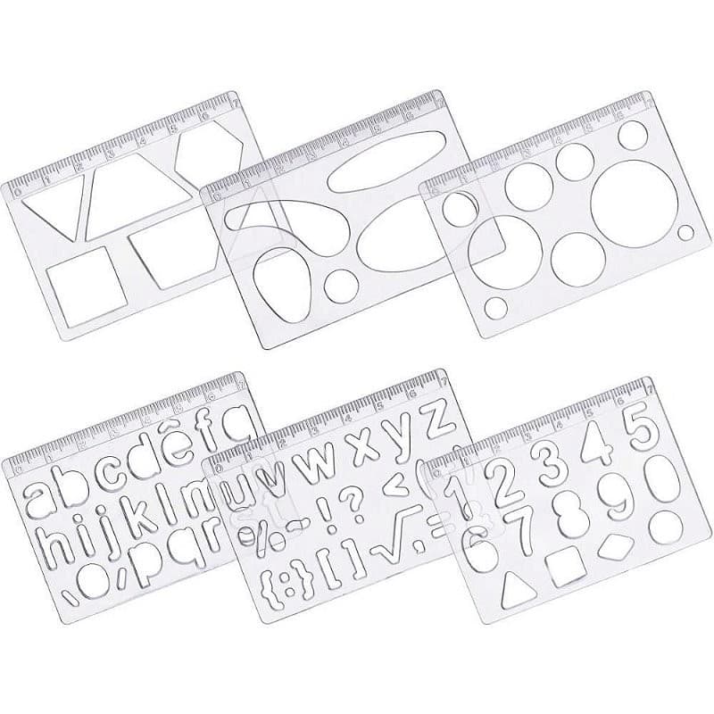 Régua Plástica KIT Desenho Cristal