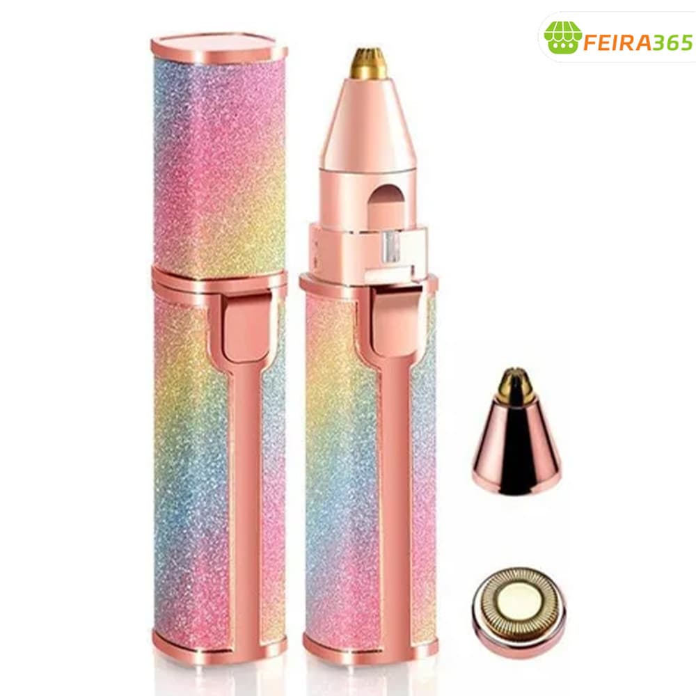 Depilador Elétrico 2 em 1 Facial Recarregável USB para Sobrancelha Buço Removedor Rápido
