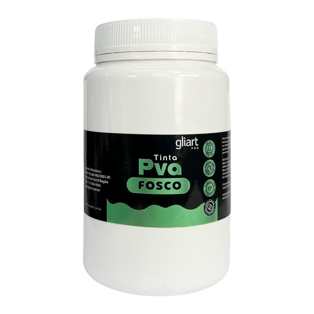 Tinta Pva Branco Fosca Gliart 500ml Artesanato Mdf