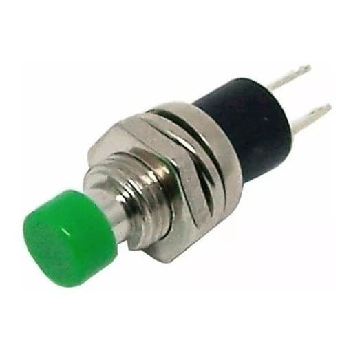 10 Peças - Chave Botão Pbs-110 Push-button Na 2t Verde