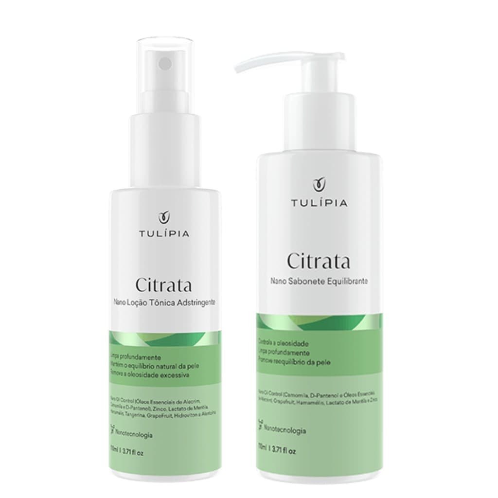 Kit Facial Sabonete e Tônica Citrata Pele Oleosa Tulipia