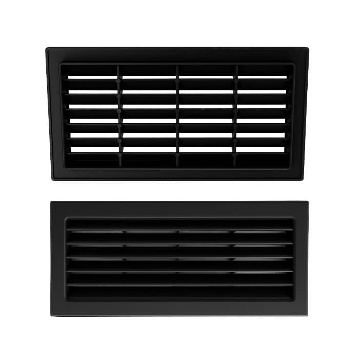 Grade Ventilação 30x13cm Preta Encaixe 26x9,5 Resistente
