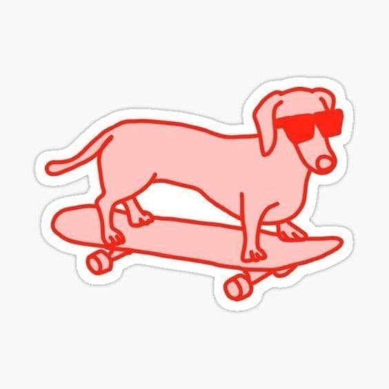 ADESIVO SALSICHA, CACHORRO ROSA PARA CARRO MOTO E CAMINHÃO 14 CM