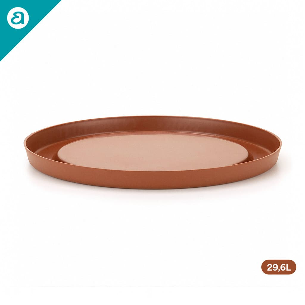 Prato para Vaso Redondo Super Grande 29,6L Anti-Dengue Plástico Resistente Interno Externo