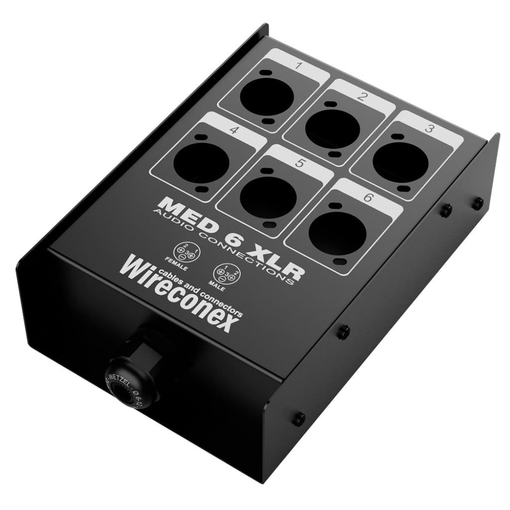 Painel Para Multicabos Sem Conectores 6 Vias Xlr - Wireconex [F108]