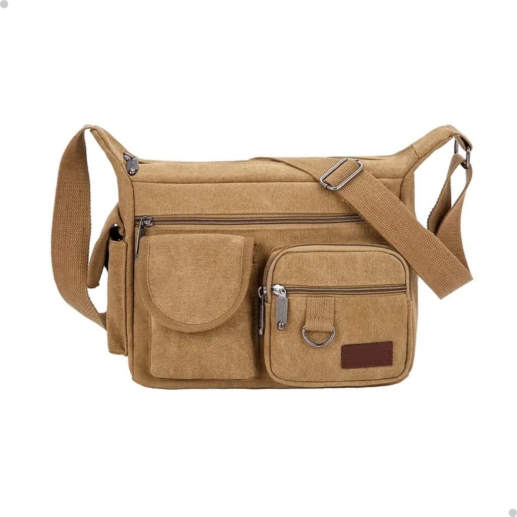 Bolsa Tiracolo De Lona Tipo Pasta Unissex Estilo Bolsa Carteiro Vintage Cargo Transversal Moda Bolsa De Ombro