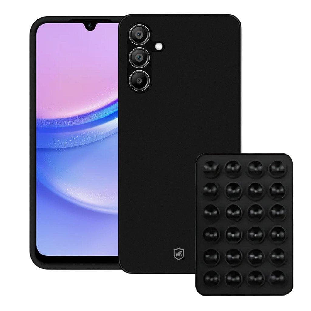 Capa case capinha Silicon Veloz para Galaxy A15 Ventosa - Preta - Gshield