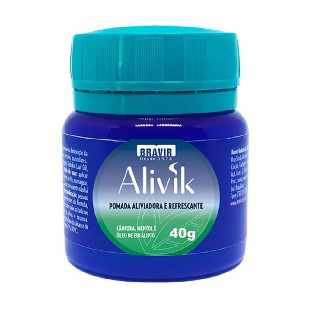Pomada Alivik Mentol Cânfora Óleo Eucalipto 40g - Bravir