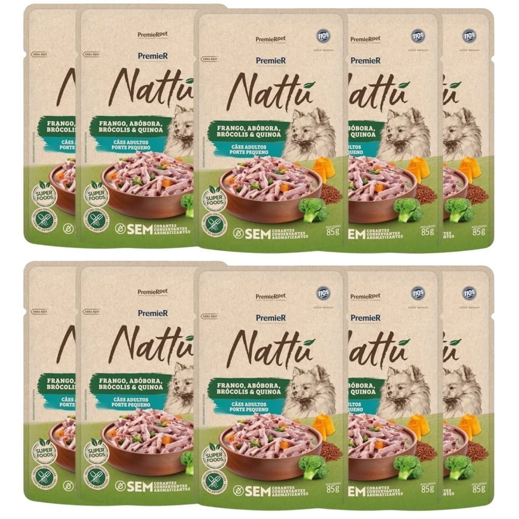 Premier Nattu Sachê Cães Ad Porte Peq Frango Abóbora 10UN