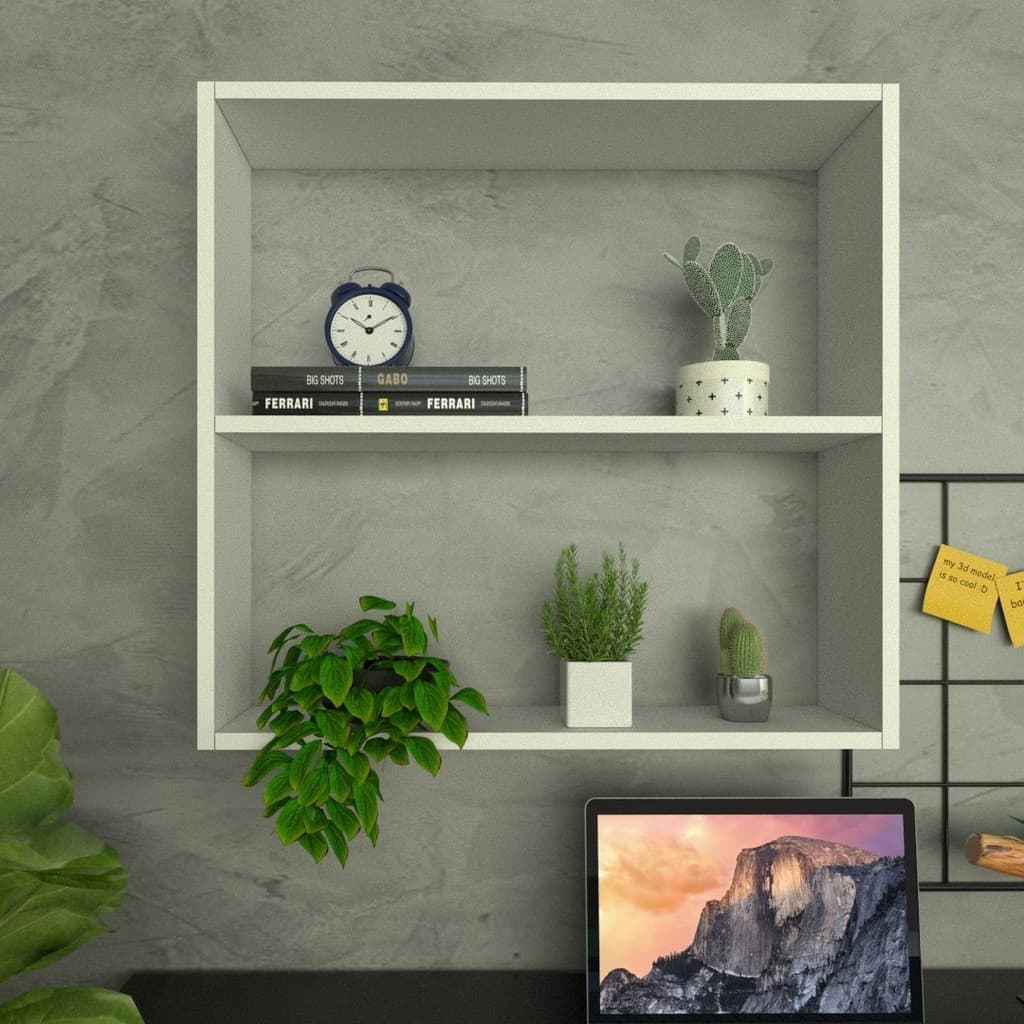 Nicho P15cm Minimalista Branco  MDF Organizador Escritório Quarto Sala