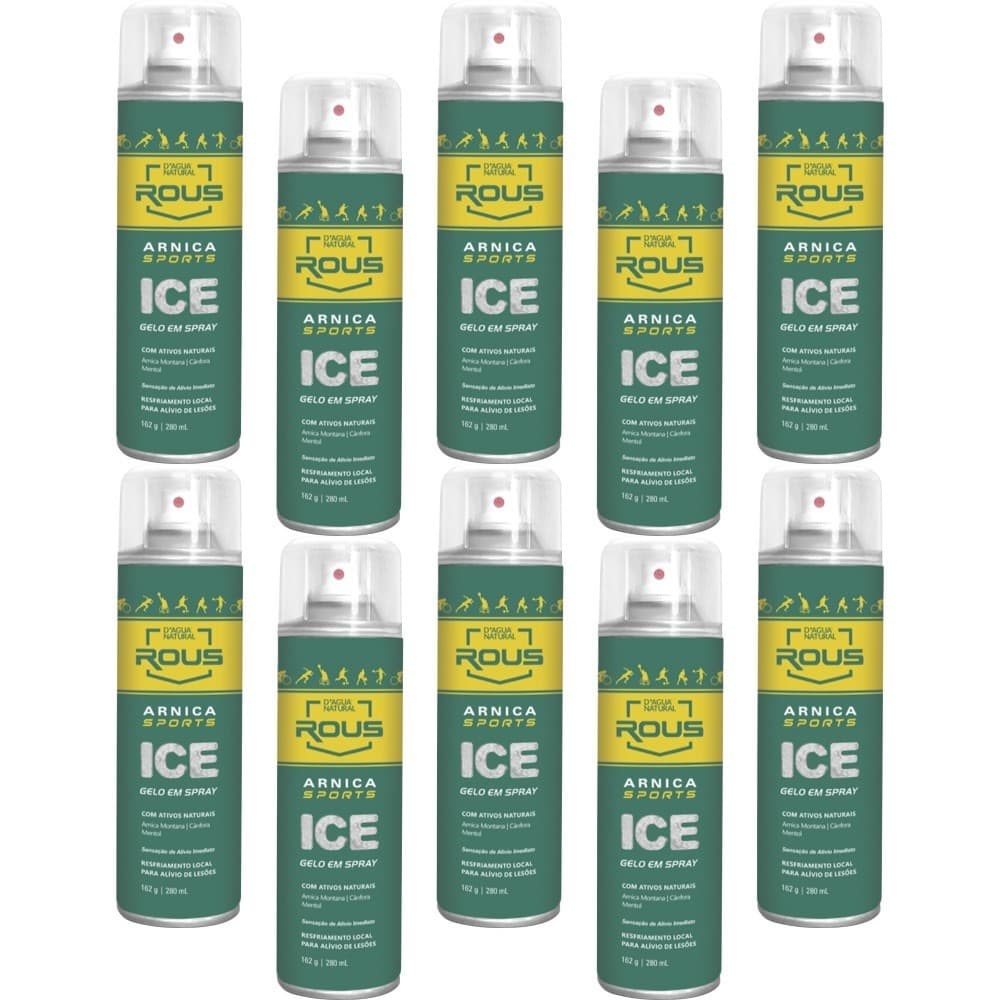 10UN Arnica Sports Ice Gelo Em Spray  280ML D'agua Natural