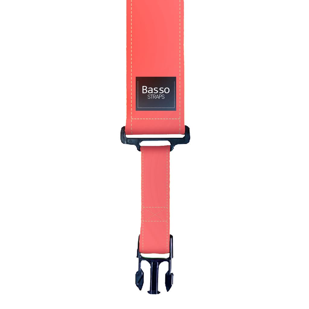 Correia Basso Quick Release Laranja Neon QS-180 Para Violão Guitarra