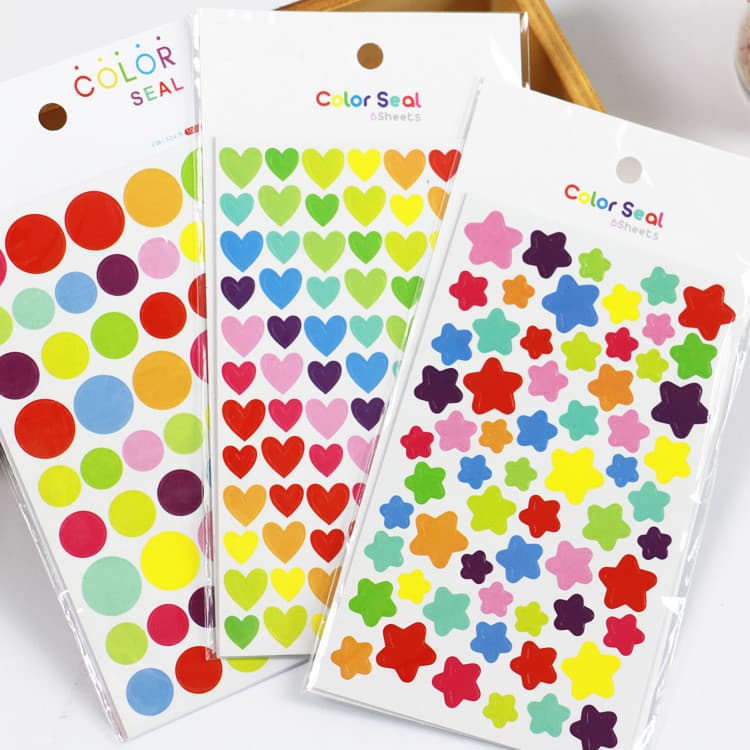 6 Pc/Saco , Conjunto De Adesivos De Pentagrama De Amor Arco-Íris , Decoração De Conta Manual DIY , Papelaria , Material