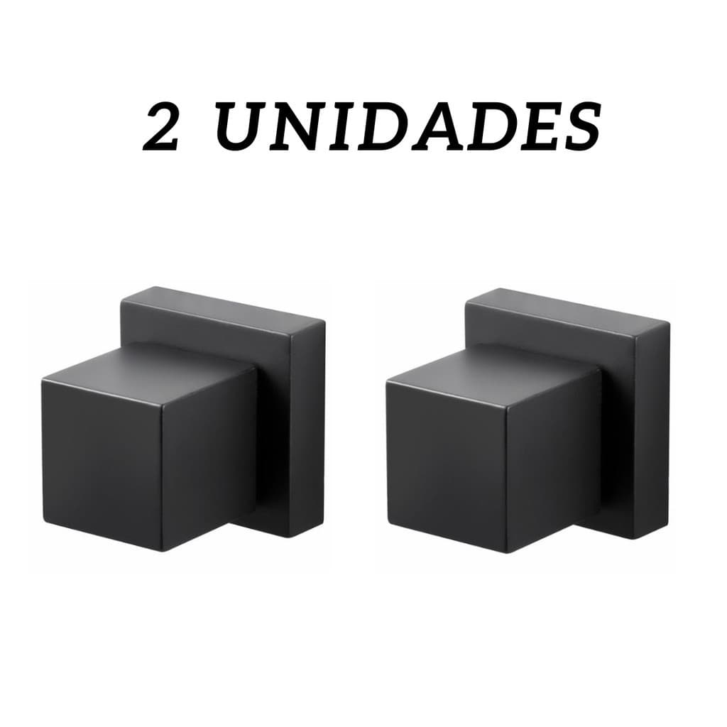 Kit 02 Acabamentos para Registro Quadrado Padrão Universal Preto