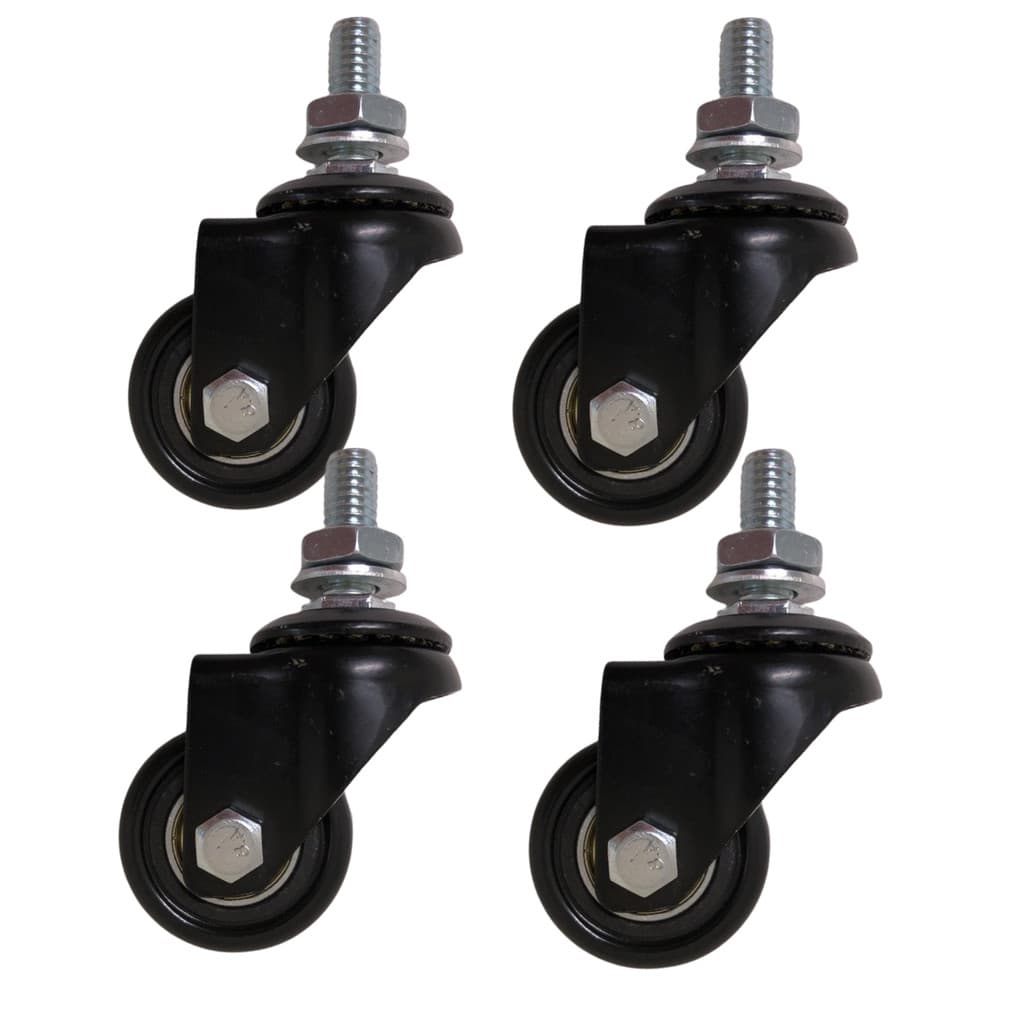 Kit 4 Rodízio 1,5 Polegadas Base Giratória Espiga Parafuso Para Moveis Rodinhas Super Resistente
