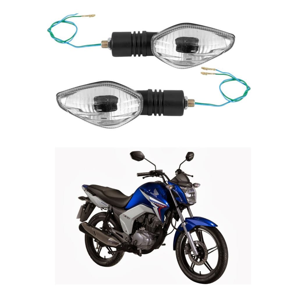 Par De Pisca Seta Cg Titan 150 2013/2014 Fume Claro