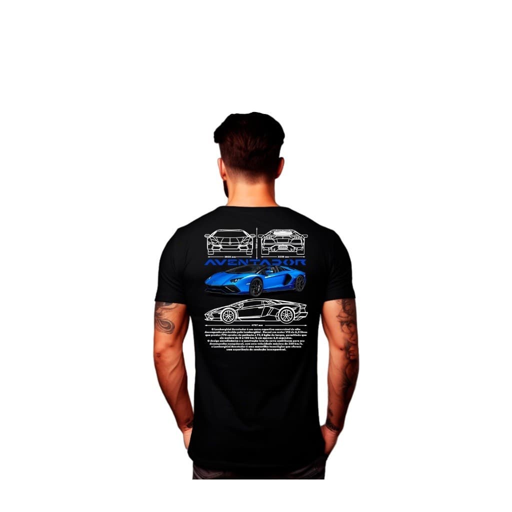Camiseta T-shirt Longline Camisa Aventador Luxuosa Lançamento