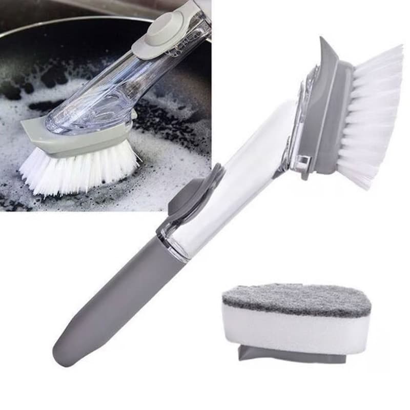 Escova Multiuso Limpeza Lava Louça Com Dispenser Detergente
