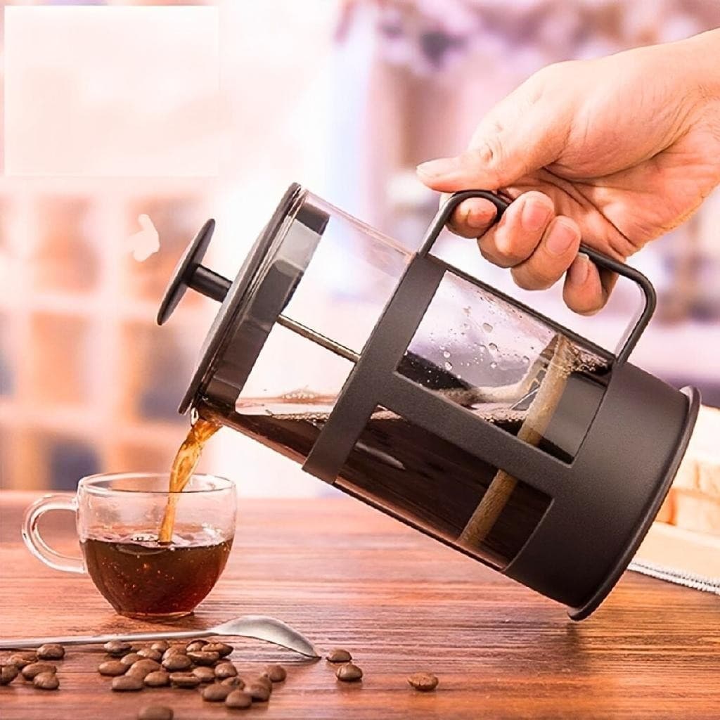 Cafeteira Prensa Francesa Vidro Elegante Cremeira Café Saboroso Leite Cremoso Chá 300ml Manual Espumador Capuccino