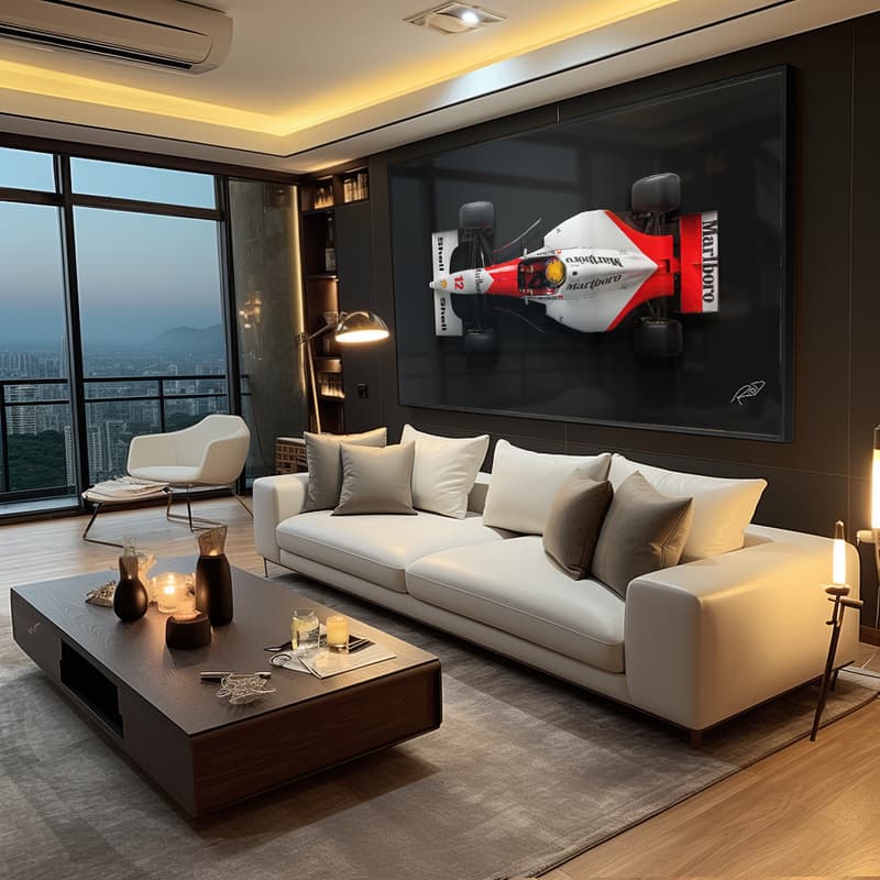 Quadro Decorativo 110x80cm  F1 McLaren do Senna Hall da Luxo Sala Quarto Casa Decoração De Parede Mdf Adesivo