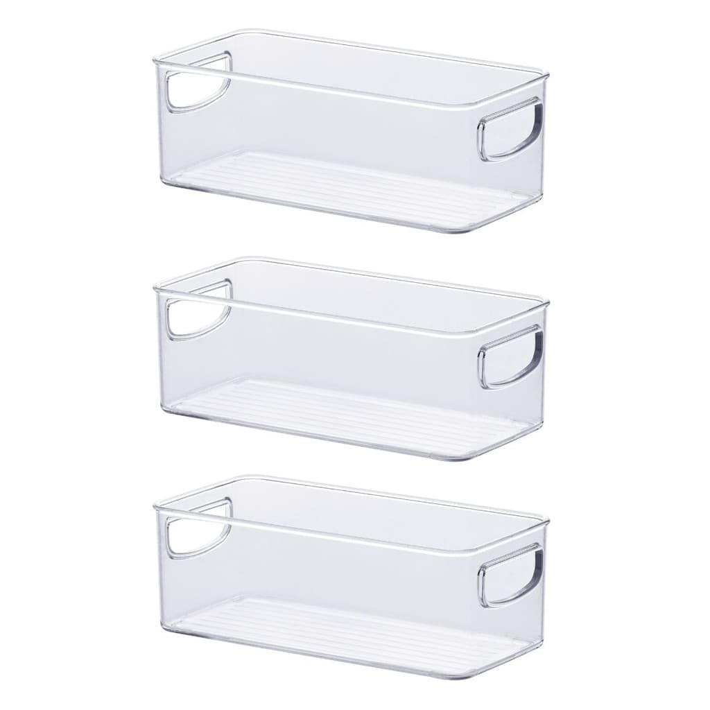 Organizador Geladeira Cozinha Acrílico 23x11x8 Cm Kit 3 Un Cor Transparente