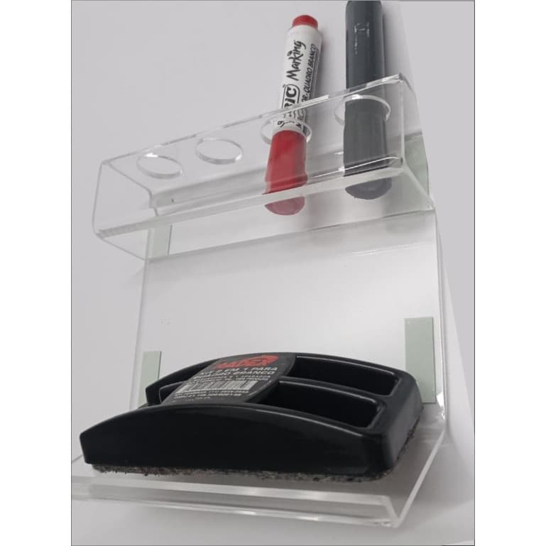 Suporte Acrílico Para Apagador P/ 04 Canetas Quadro Branco