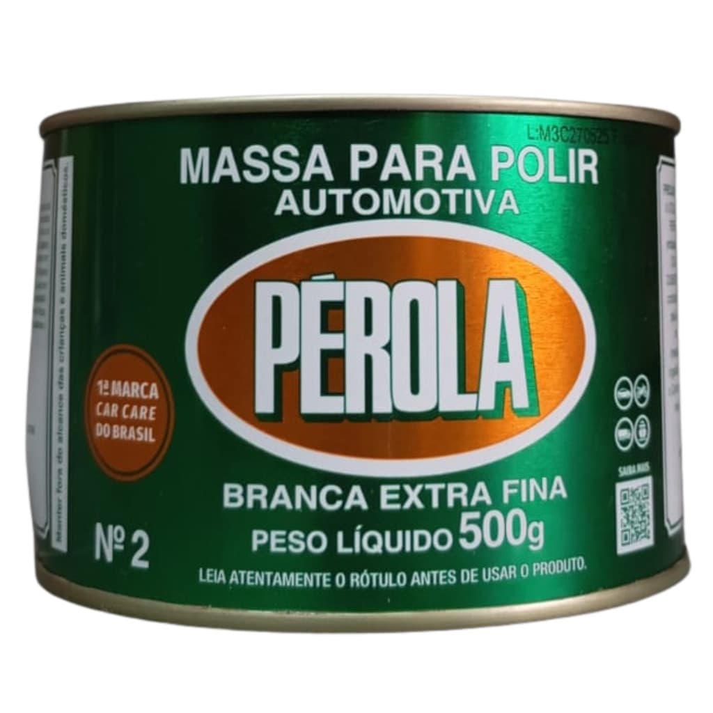 Massa Polir Pérola Branca Extra Fina 500g | Brilhante, Não Empasta, Polimento Suave Profissional