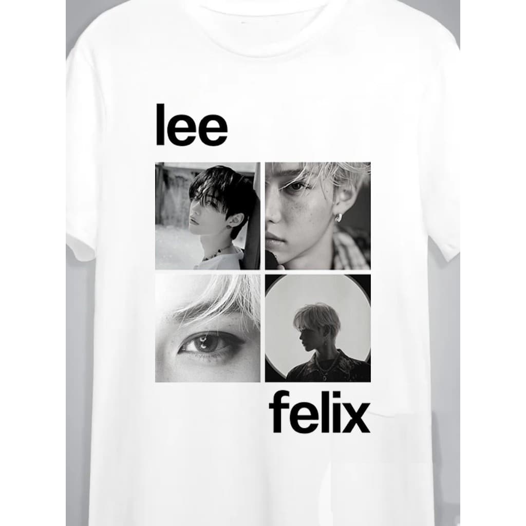 Camiseta Básica Algodão Blusa Stray Kids Kpop Felix Camisa Casual Unissex