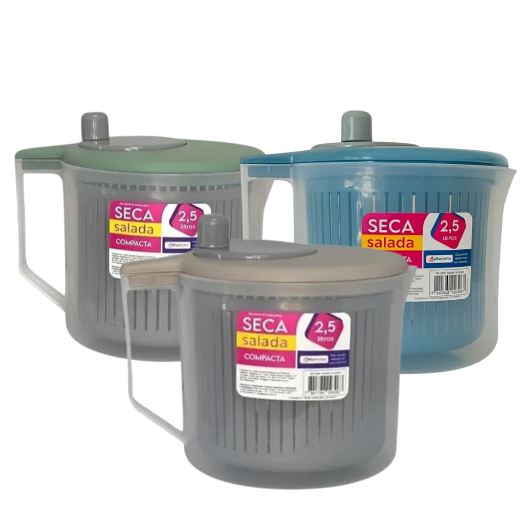 Secador De Salada E Verduras Manual 2,5l Centrífuga C/ Cesto