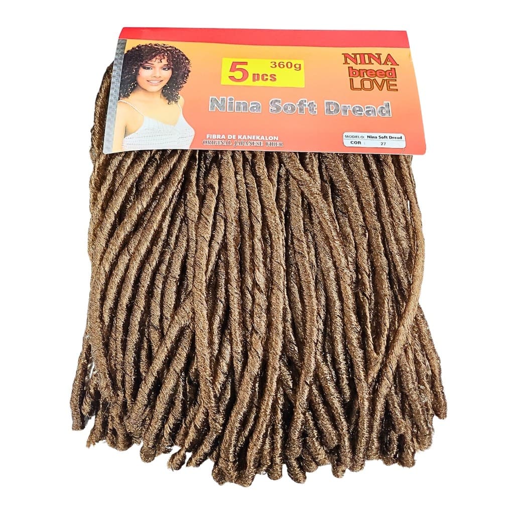 Cabelo Nina Castanho 5pcs Completa Cabeça 360gr  Crochet Braids Cacheado Volumoso Natural Entrelace