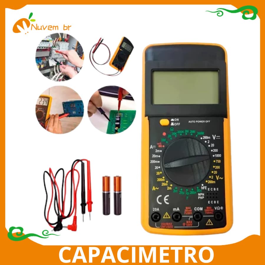 Multimetro Digital Com Capacimetro Portátil Profissional Display Lcd Original BOOM-6007