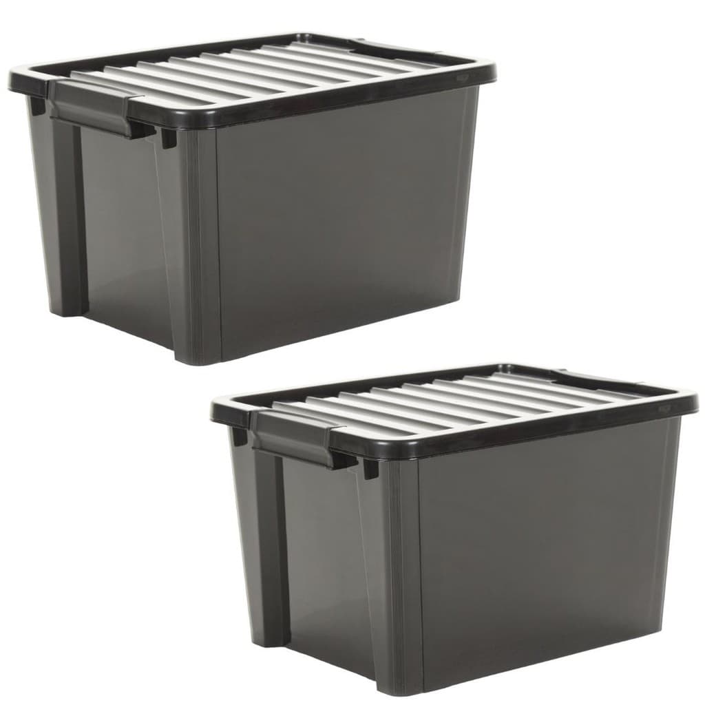 Kit 2 Caixas Organizadoras Reforçada 40 Litros Com Rodas e Travas na Tampa - Life Box