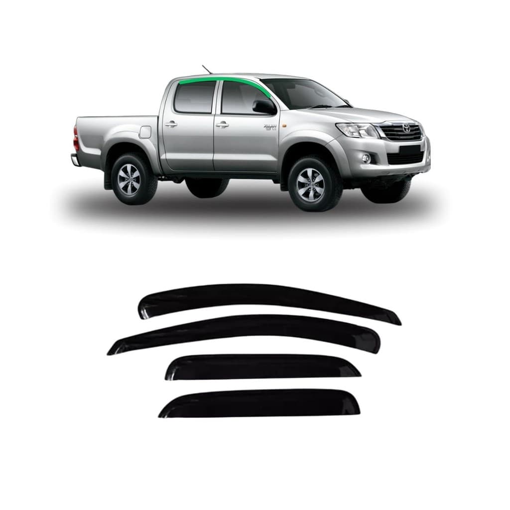 Jogo Calha de Chuva (Defletor) Hilux SRV PickUp 05 06 07 08 09 10 11 12 13 4p