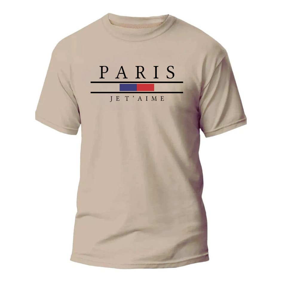 Camiseta Algodão Básica Estampa Paris Jet`aime