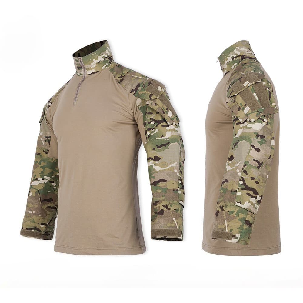 Outdoor Jungle CP Camisa De Camuflagem De Algodão Preto Caminhada Homens Trekking Roupas De Treinamento