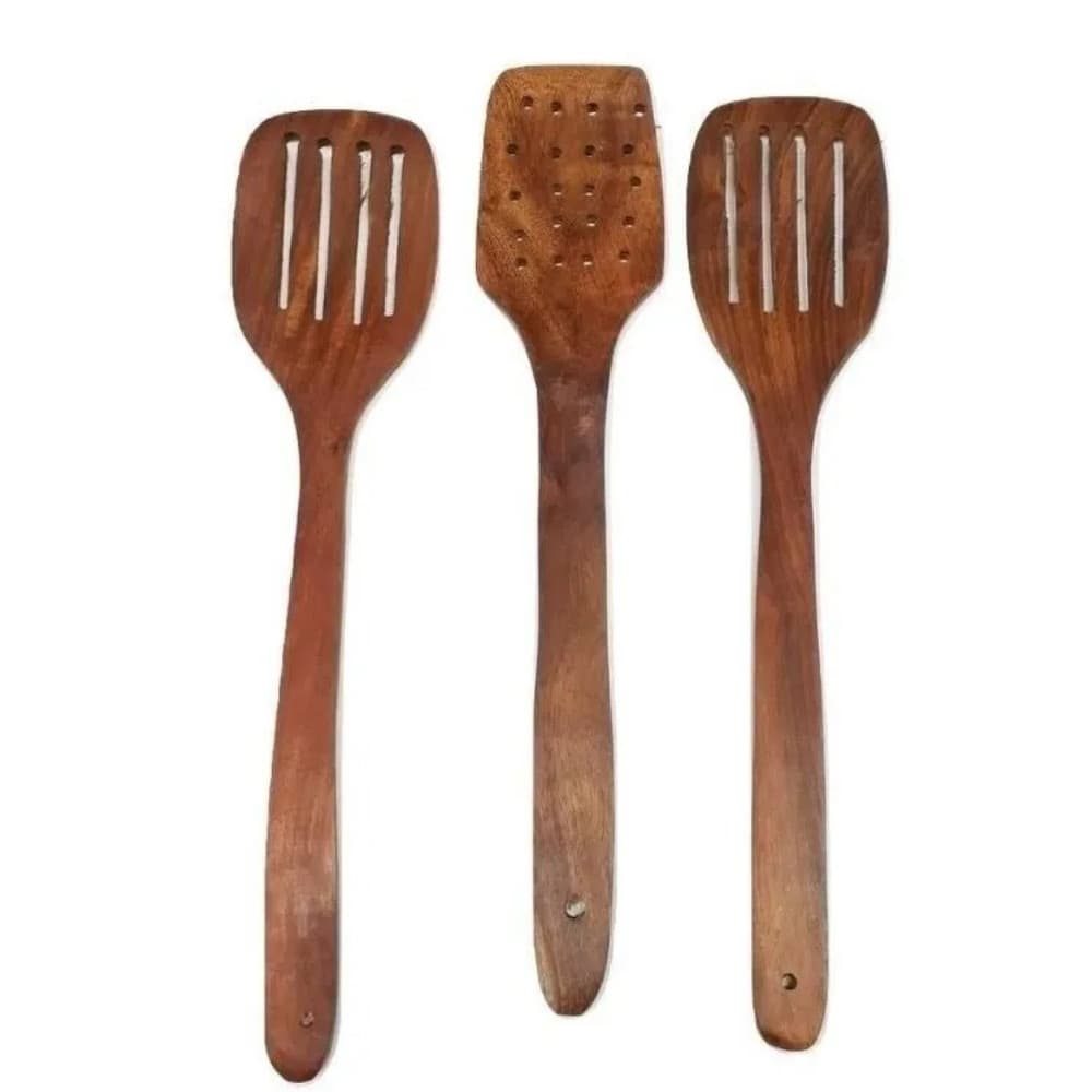 Colher De Pau Madeira Tamanho 33 Cm (3 Unidades)