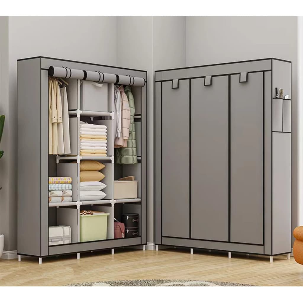 Arara Grande Guarda Roupa Casal Dobrável Armário Organizador Multiuso Roupeiro Cabideiro Sapateira