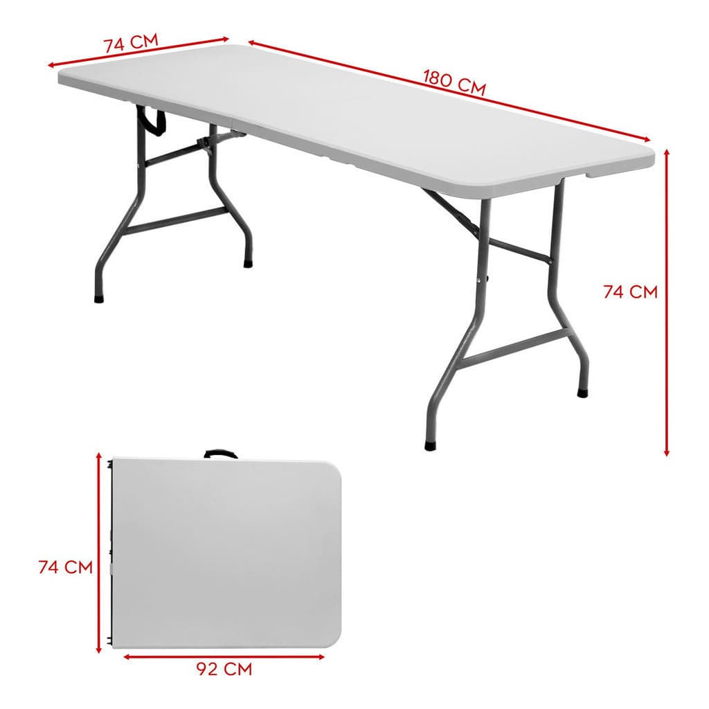 Mesa Dobrável que Camping 1.80 Metros de Polietileno e Aço Nakasaki