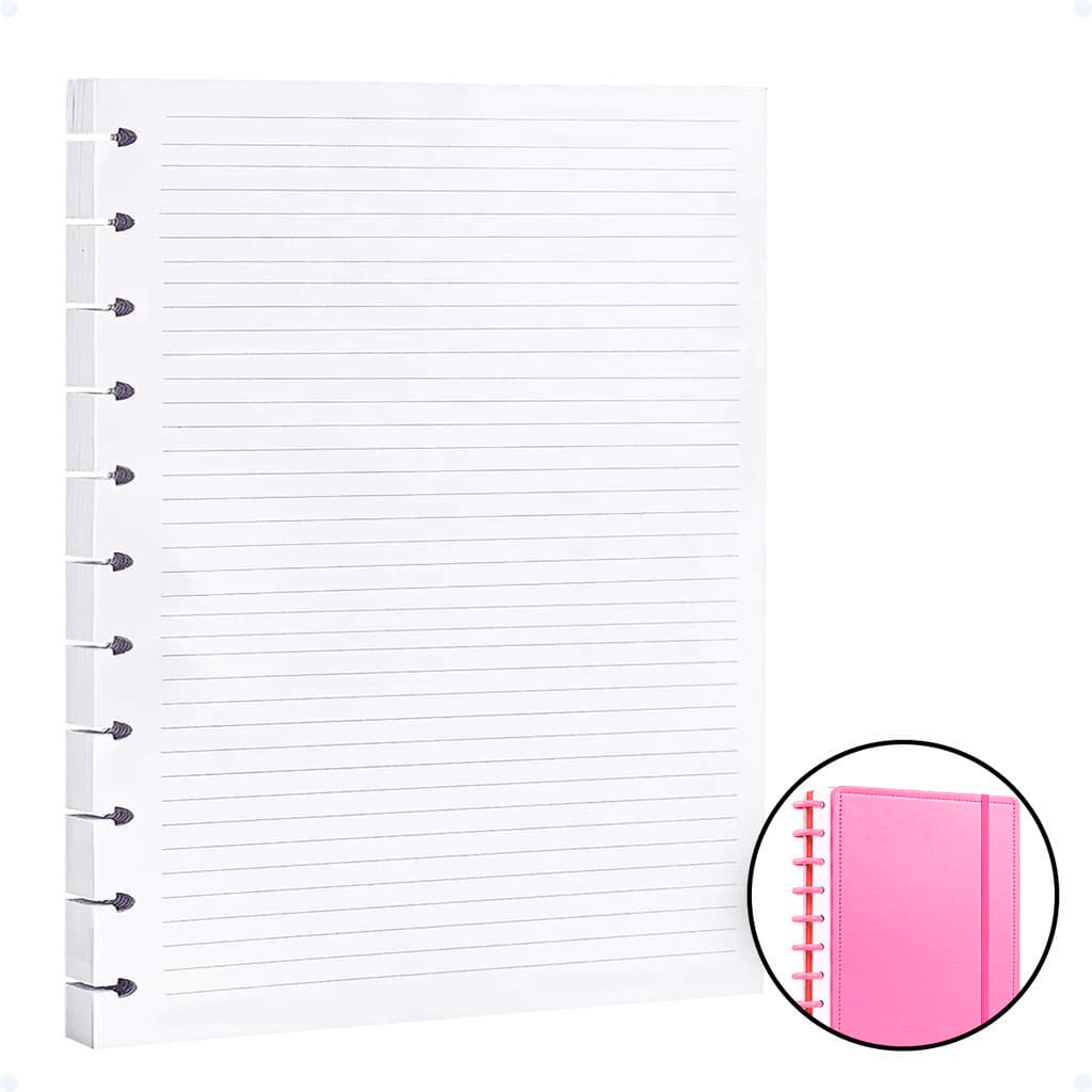 Caderno De Discos Inteligente Refil De 80 Folhas A4 Pautado Compatível Fichário Planner Diário