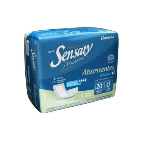 Absorvente geriatrico com fita colante adesiva 20 unidades