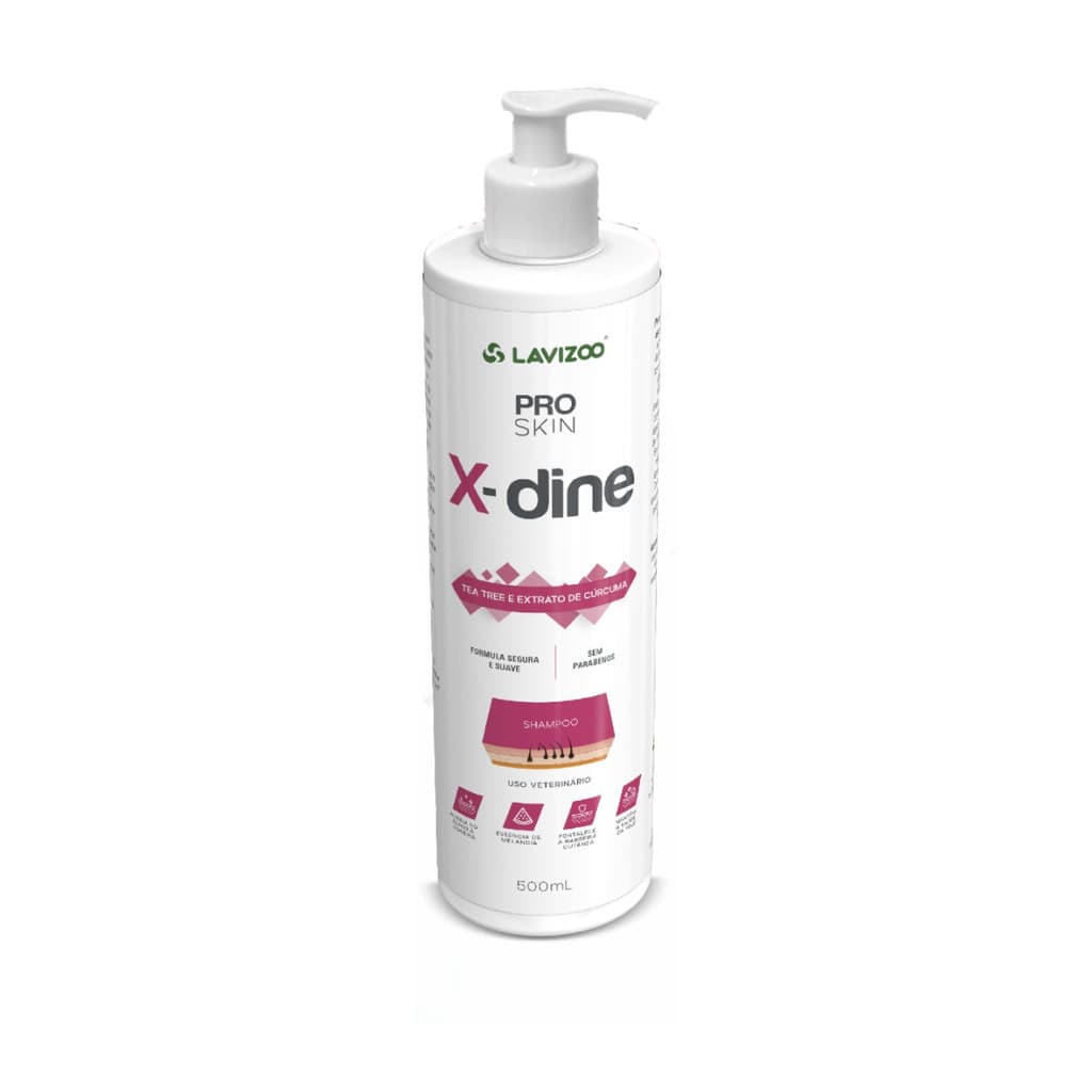 Shampoo Clorexidina para Dermatites Pet X Dine Lavizoo 500ml