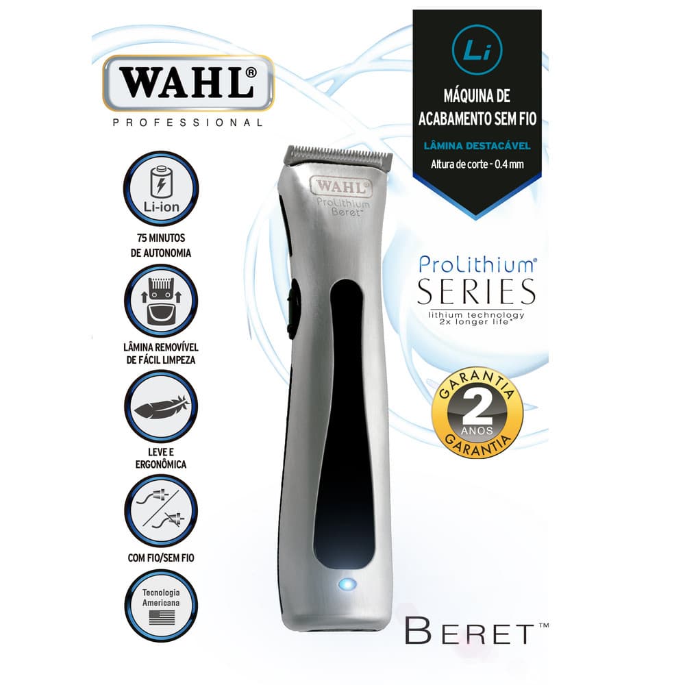 Máquina de Acabamento Wahl Beret Íons de Litio