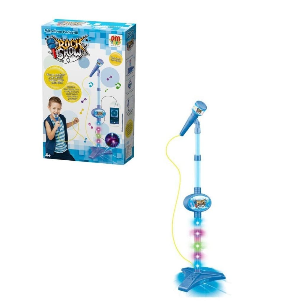 Microfone Pedestal Infantil Rock Show Conecta Celular c/ Luz