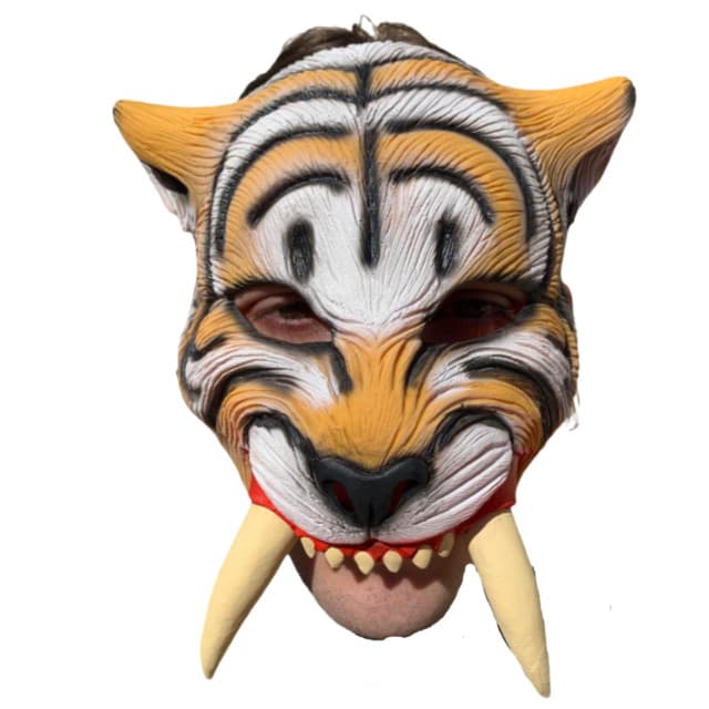 Máscara Tigre Dente de Sabre Halloween Carnaval Fantasia Teatro Terror Assustador Dia das Bruxas Zumbi Cosplay Horror