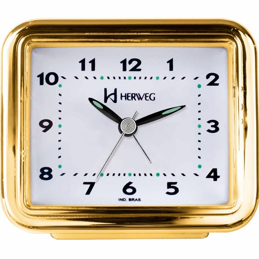 Relógio Despertador Herweg Quartz Dourado Claro 2642 029