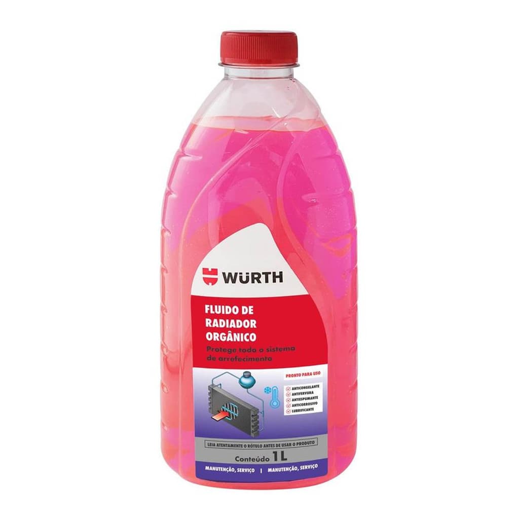 Aditivo para Radiador Orgânico Rosa Pronto para Uso 1 Litro - Wurth