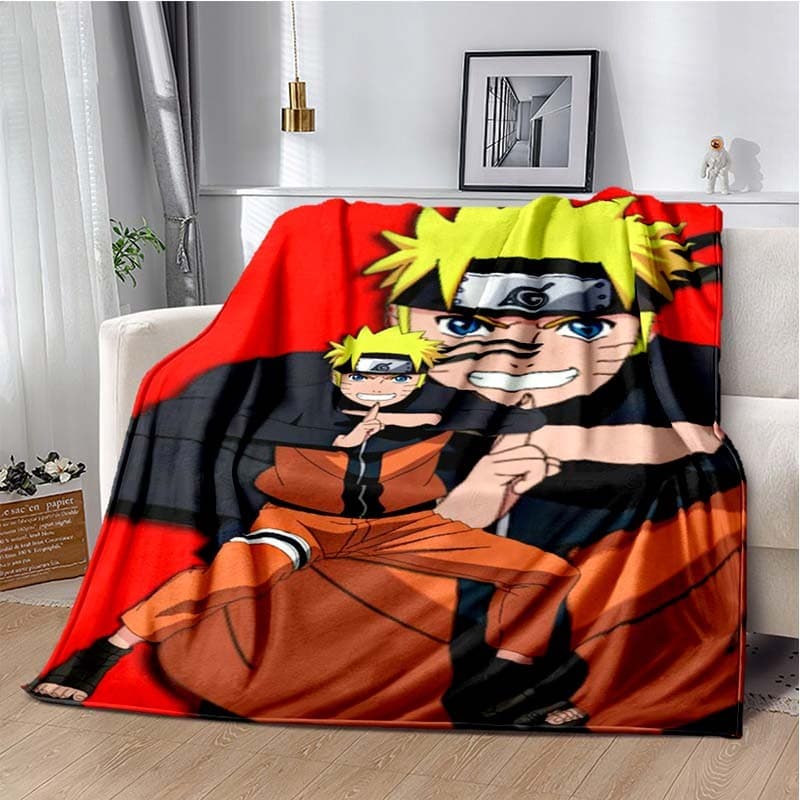 Cobertor Estampado De Flanela De Desenho Animado Infantil Clássico anime NARUTO , De Capa De Sofá De Sala De Estar Decoração De Cama De Quarto , Macio E Quente , Personalizável-2