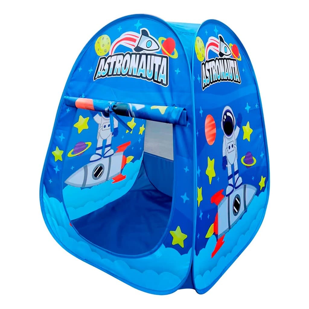 Toca Barraca Astronauta Infantil Dobrável Azul - Dm Toys