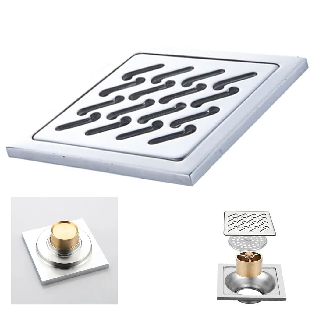 Ralo 10x10 Aço Inox Banheiro Lavabo Anti Odor Anti Inseto Resistente Higienico Seguro Anti Corrosao